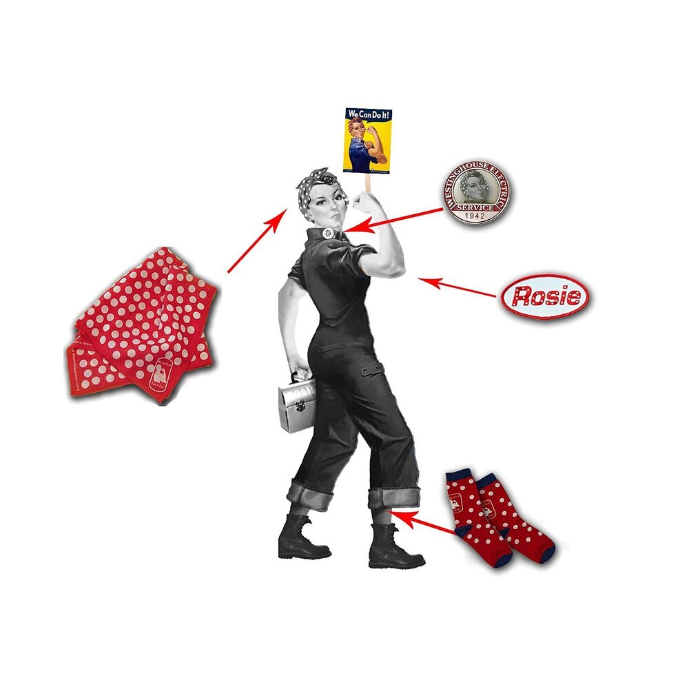 3956 Be Rosie The Riveter Costume Kit - 5 Essential Items -